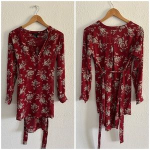 Forever 21 Women’s Floral Burgundy Dress